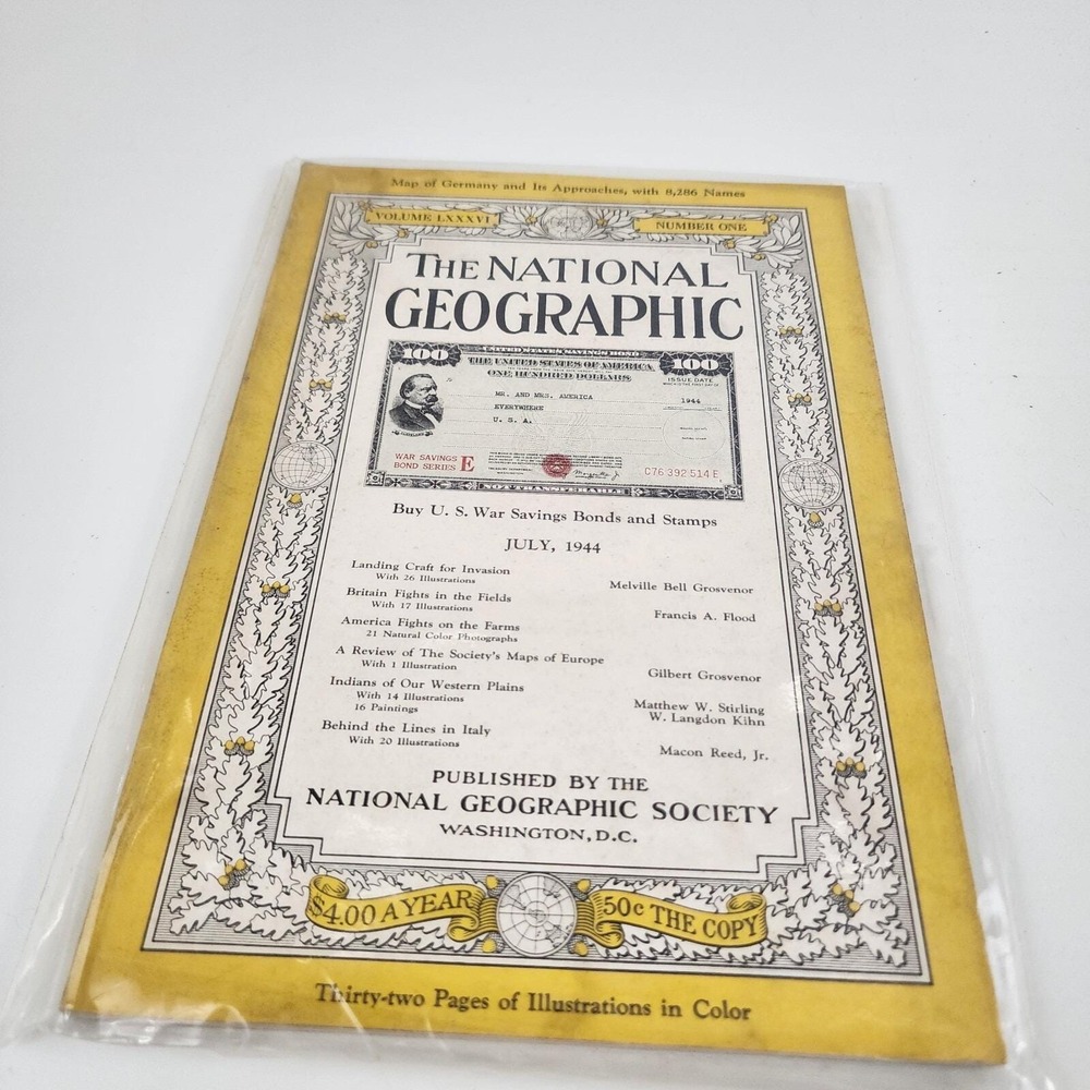 National Geographic Magazine July 1944 No Insert